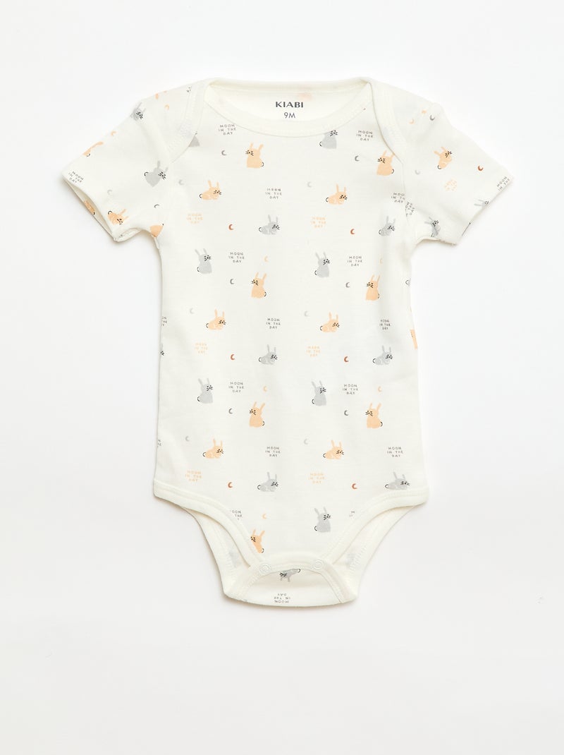 Bodies imprimés en coton - lot de 3 Beige - Kiabi
