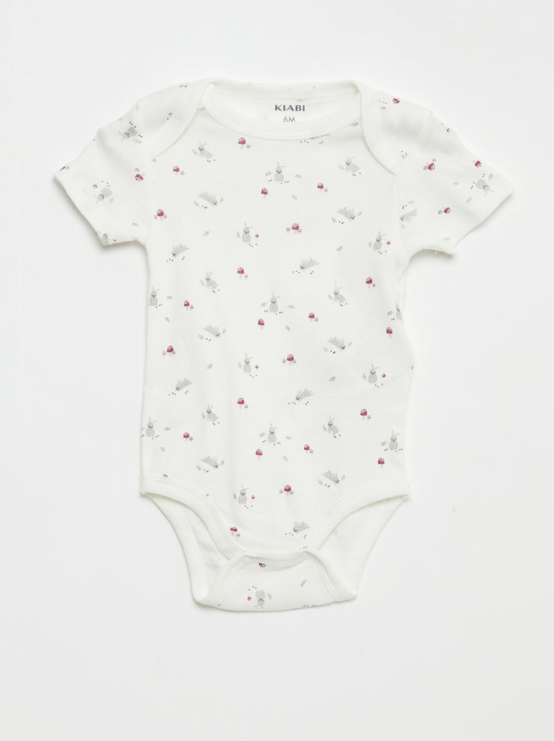 Bodies imprimés en coton - lot de 3 Blanc - Kiabi