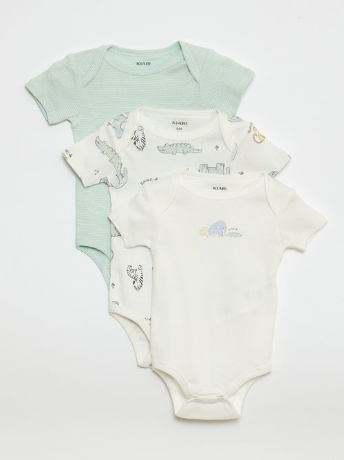 Bodies imprimés en coton - lot de 3 - Kiabi