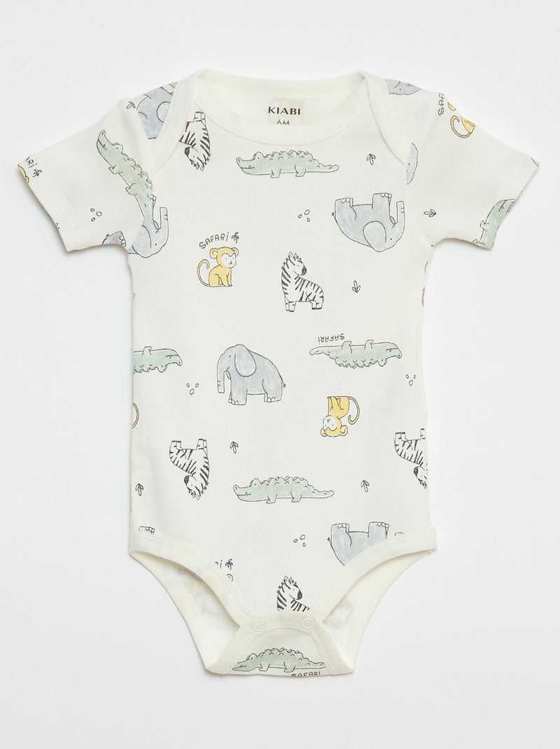 Bodies imprimés en coton - lot de 3 Blanc - Kiabi