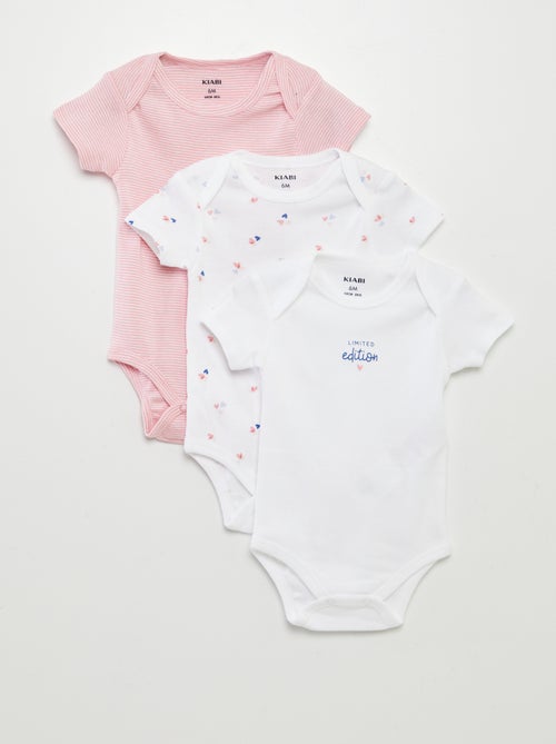 Bodies imprimés en coton - lot de 3 - Kiabi