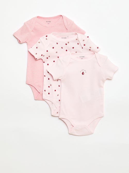 Bodies imprimés en coton - lot de 3 - Kiabi