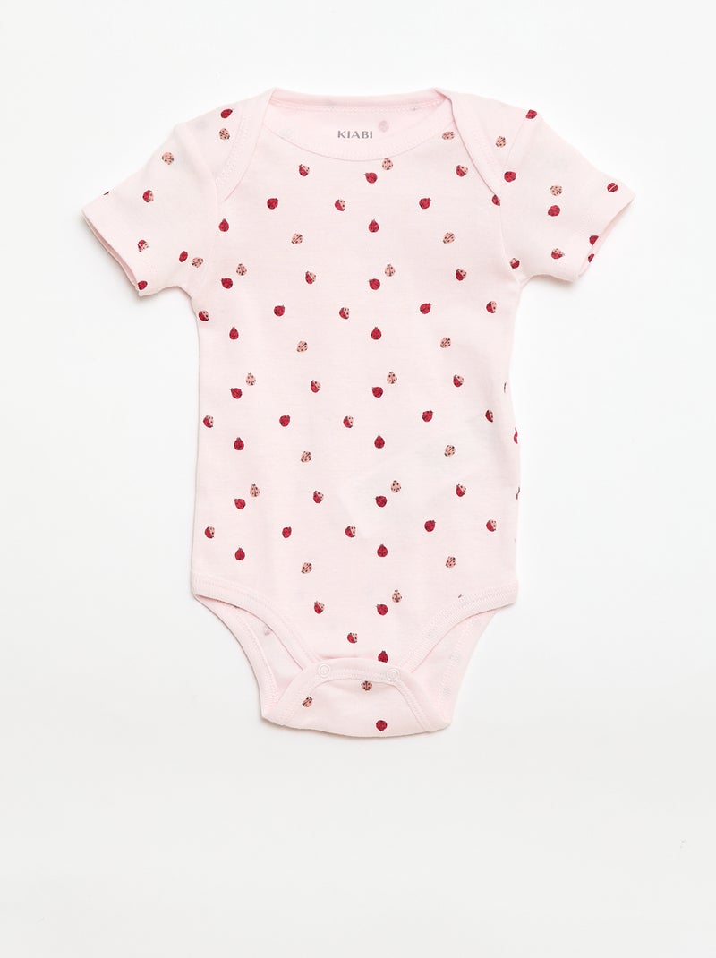 Bodies imprimés en coton - lot de 3 Rose - Kiabi