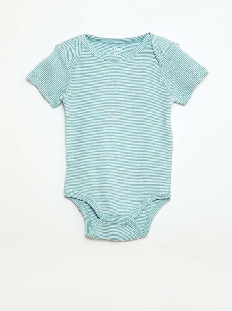 Bodies imprimés en coton - lot de 3 Vert - Kiabi