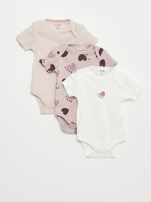 Bodies imprimés en coton - lot de 3 - Kiabi