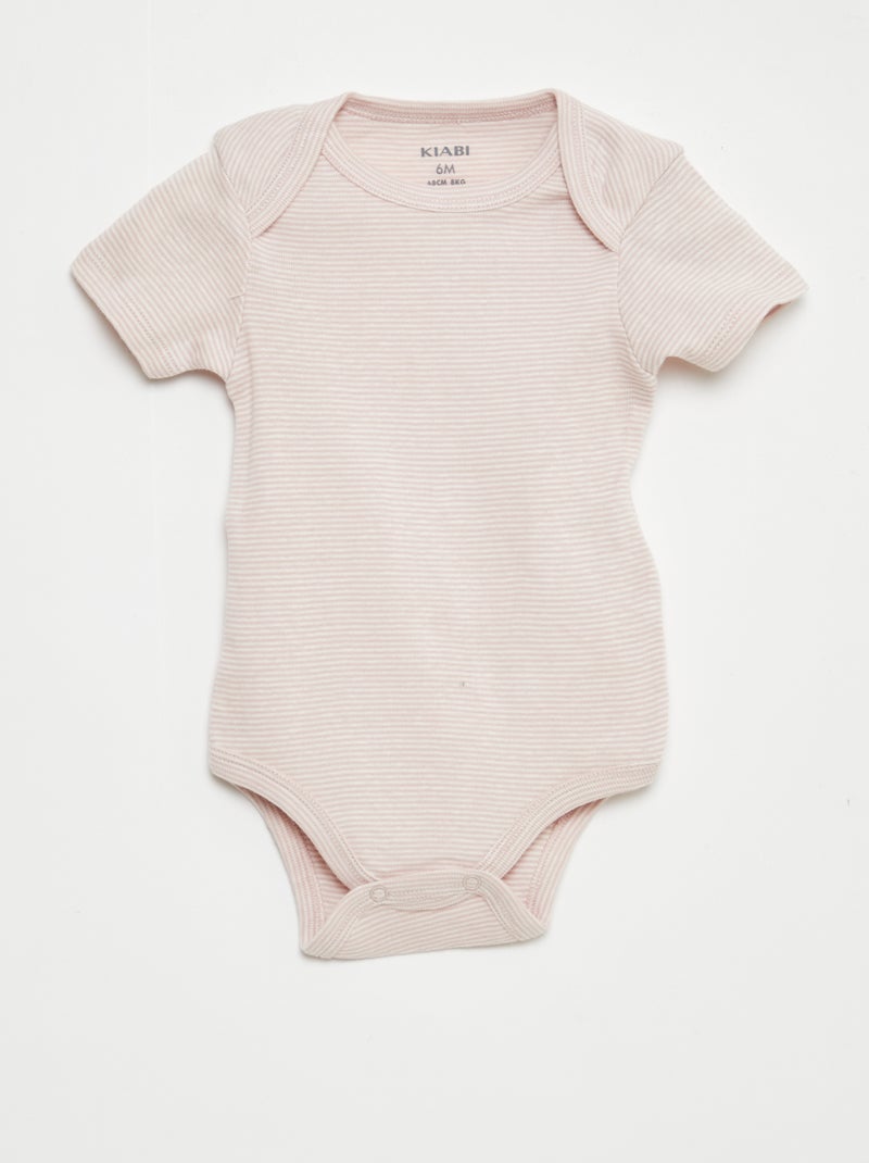 Bodies imprimés en coton - lot de 3 Violet - Kiabi