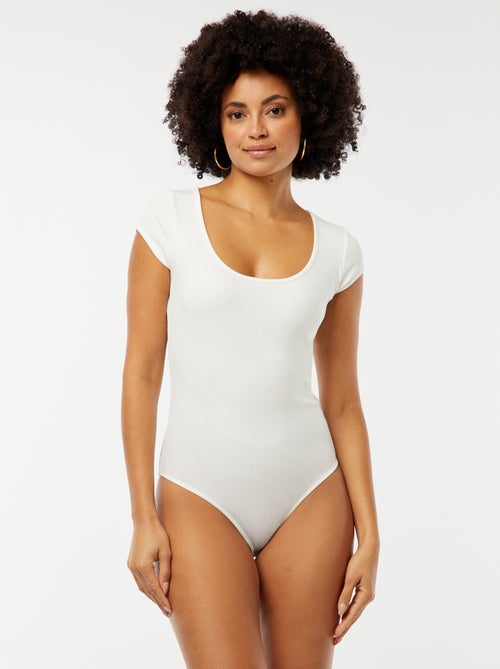 Body a coste e maniche corte - Kiabi