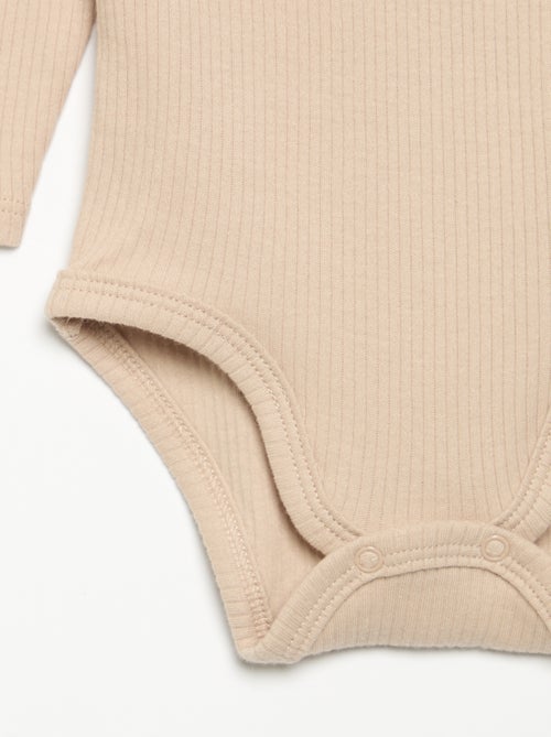 Body a costine con collo fantasia - Kiabi
