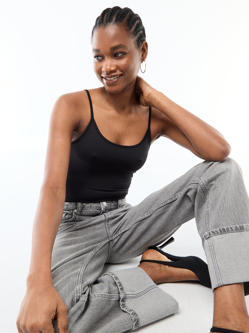 Body à fines bretelles Noir - Kiabi