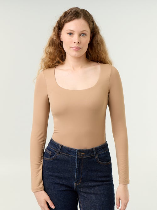 Body a tinta unita a maniche lunghe - Kiabi