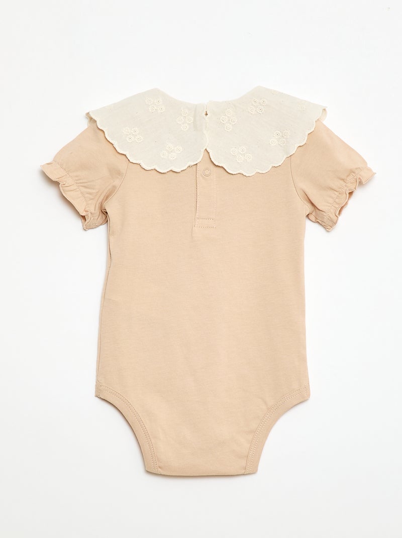 Body avec col claudine Beige - Kiabi