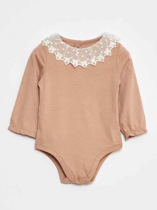 Body avec collerette en dentelle - Kiabi