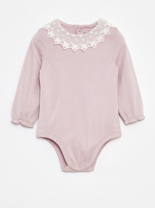 Body avec collerette en dentelle - Kiabi