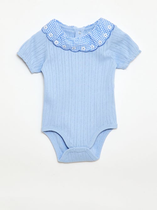 Body avec collerette motif vichy - Kiabi