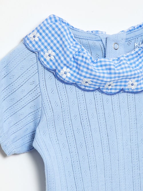 Body avec collerette motif vichy - Kiabi