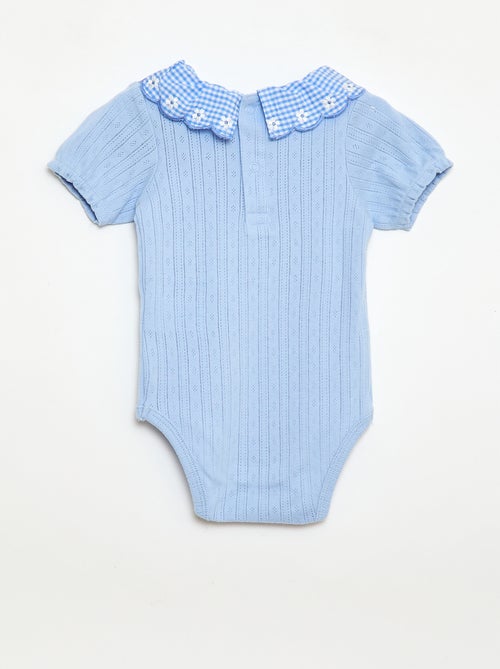 Body avec collerette motif vichy - Kiabi