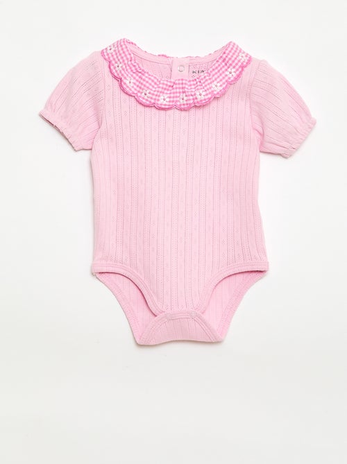 Body avec collerette motif vichy - Kiabi