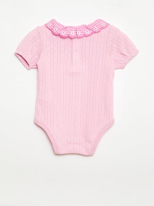 Body avec collerette motif vichy - Kiabi