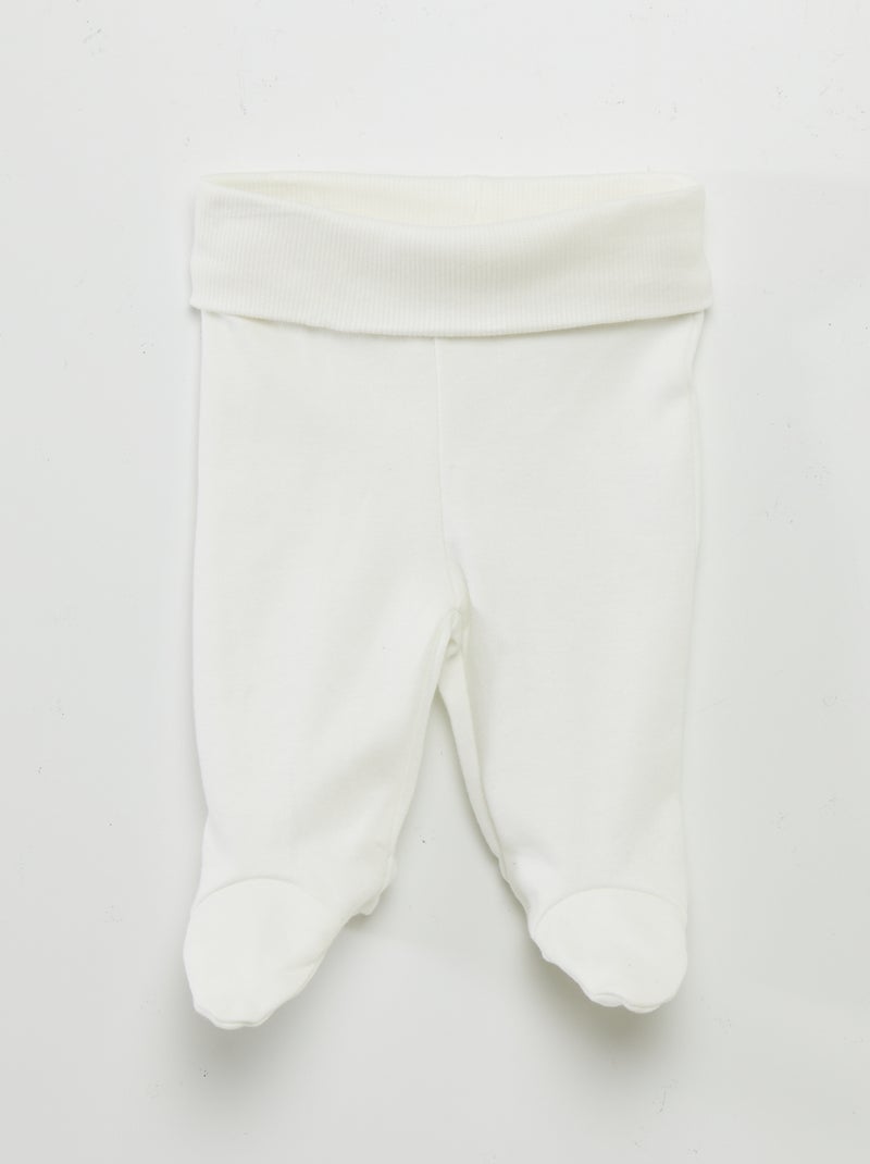 Body + bottoms with feet + beanie set WHITE - Kiabi