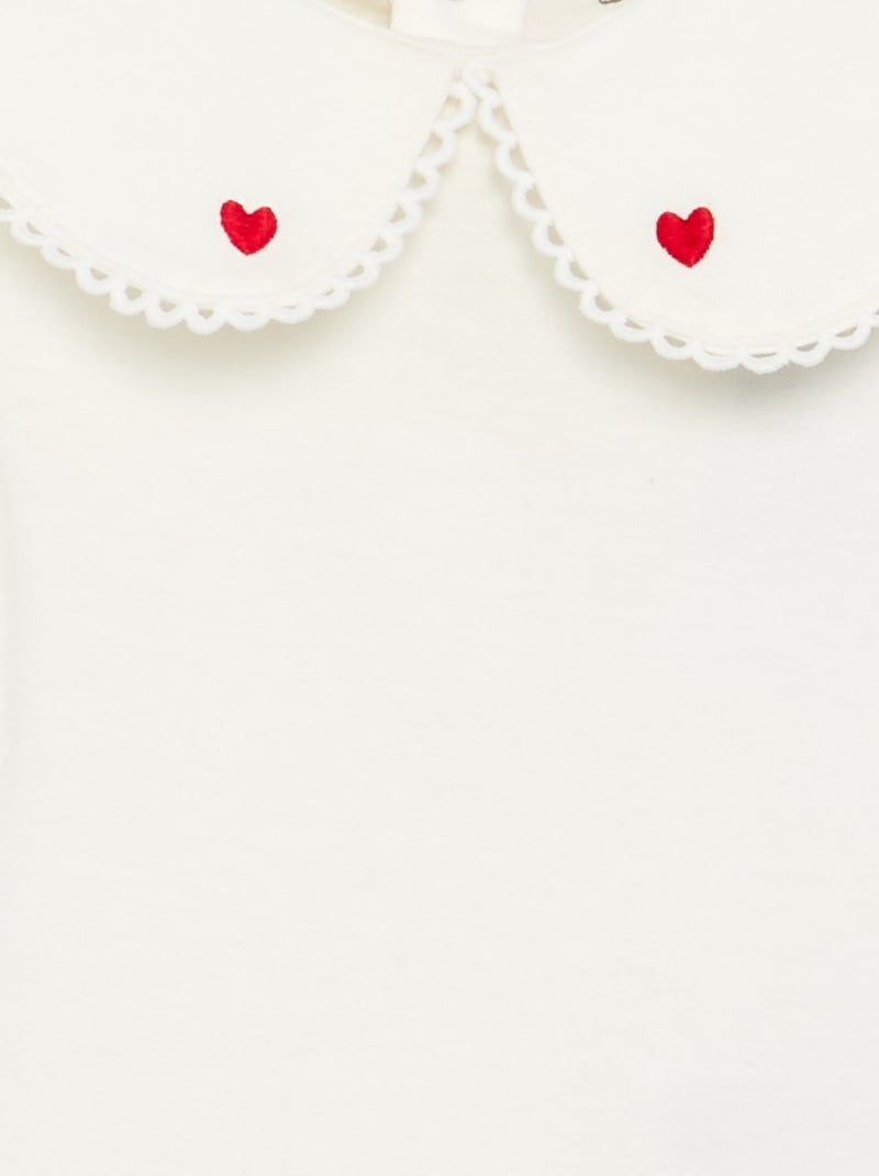 Body con colletto fantasia Bianco - Kiabi