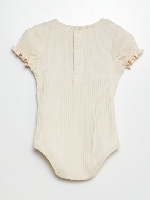 Body côtelé à motif floral - Kiabi