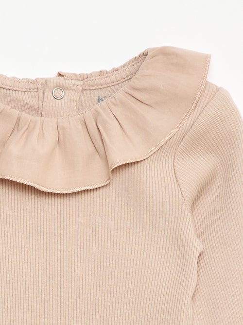 Body côtelé avec collerette - Kiabi