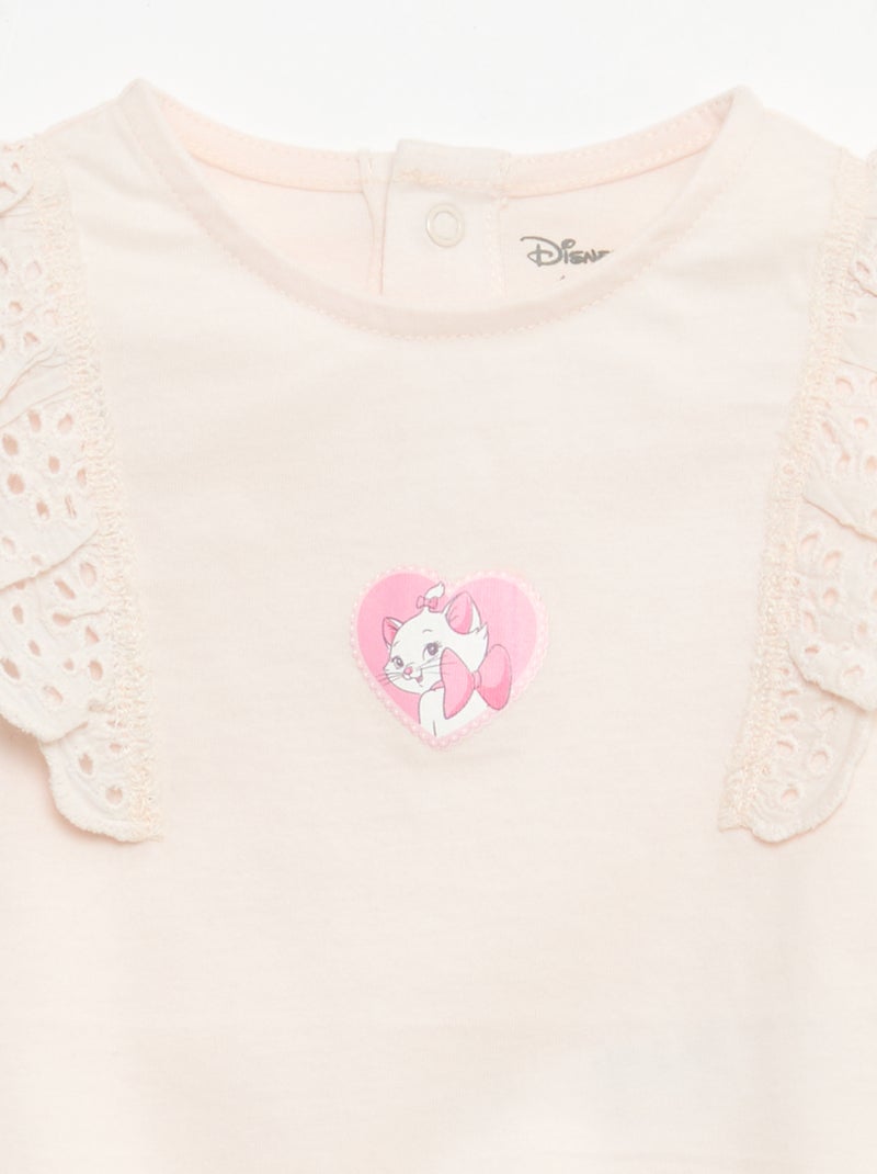 Body 'Disney' 'Marie' avec broderies anglaises Rose - Kiabi