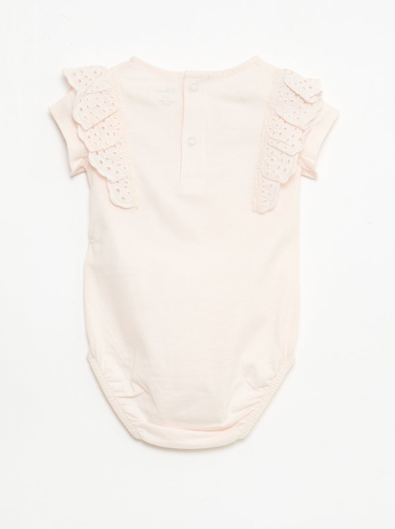 Body 'Disney' 'Marie' avec broderies anglaises Rose - Kiabi