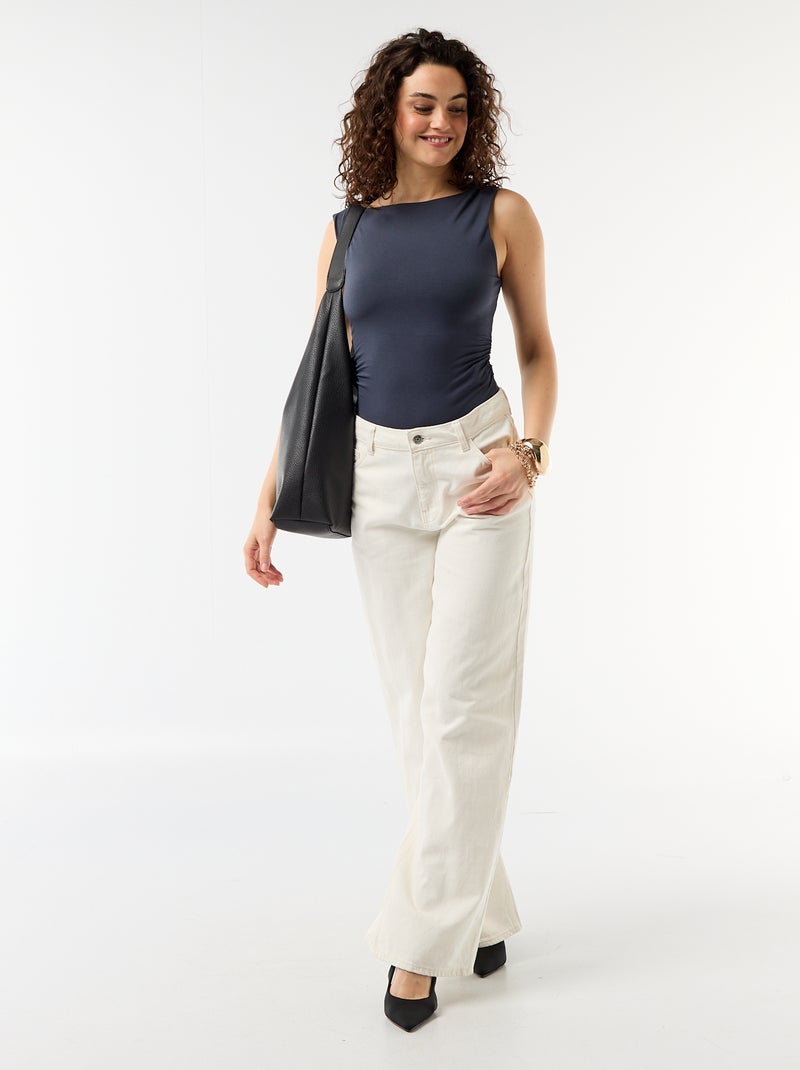 Body dos échancré avec bijou doré Bleu - Kiabi