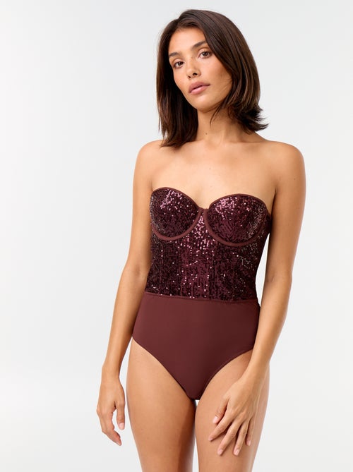 Body en microfibre et sequins - Kiabi