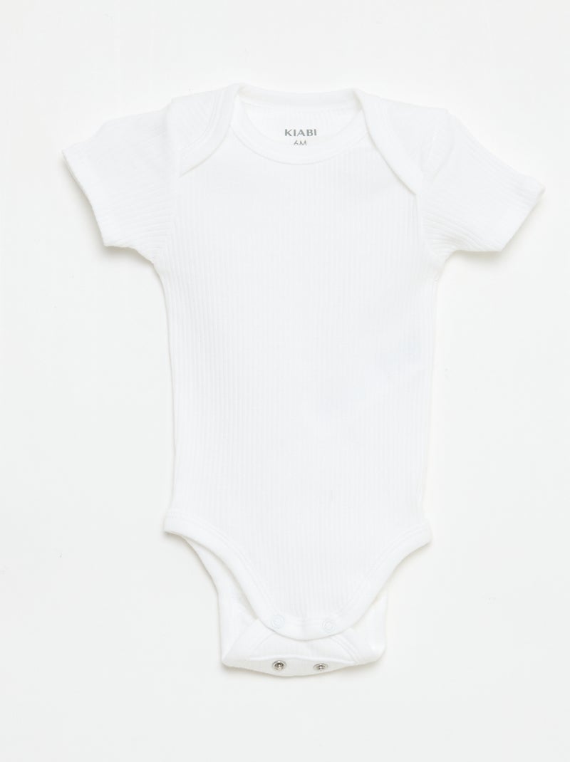 Body evolutivo in maglia tinta unita - Set da 3 Bianco - Kiabi