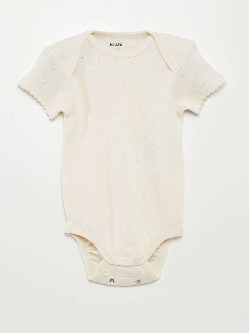 Body evolutivo in maglia tinta unita - Set da 3 ROSA - Kiabi