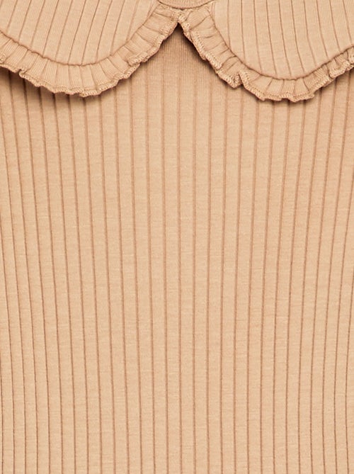 Body in maglia a costine con colletto Claudine - Kiabi