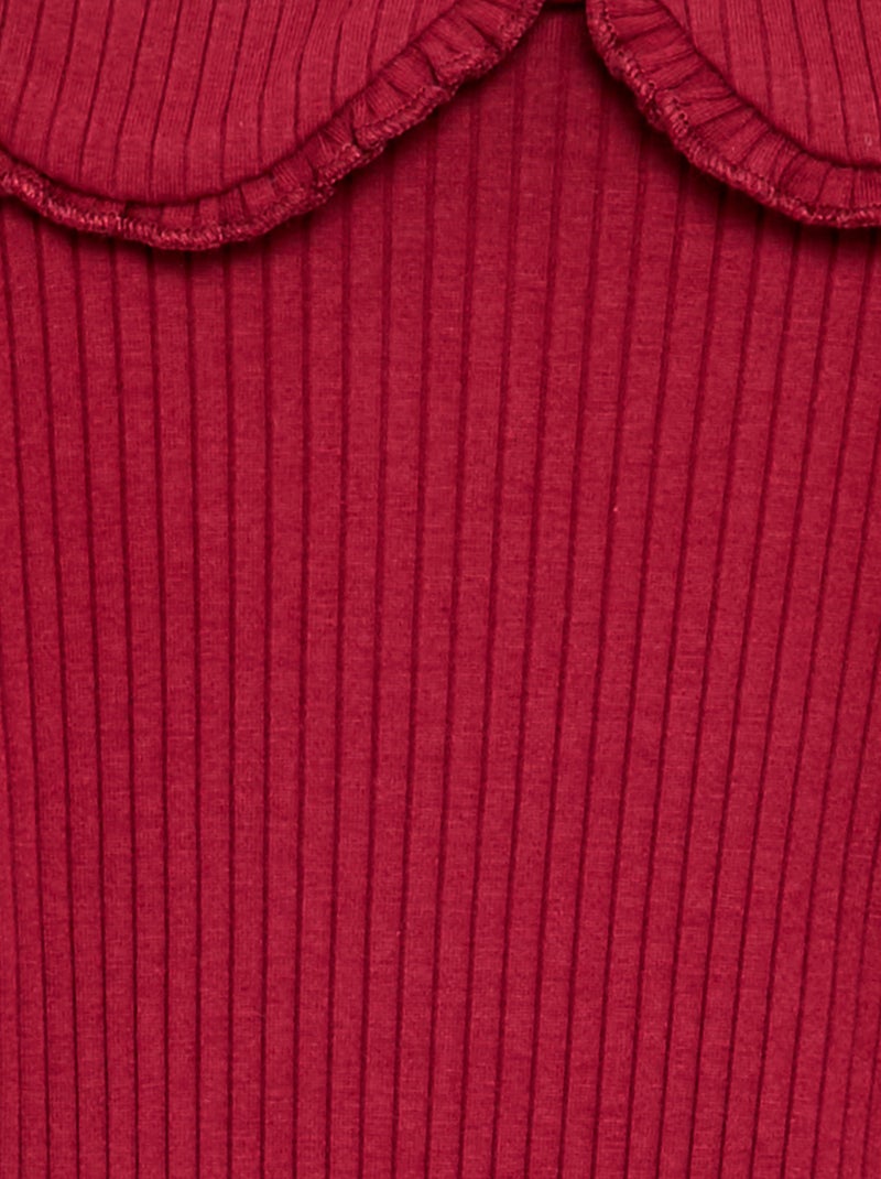 Body in maglia a costine con colletto Claudine Rosso - Kiabi
