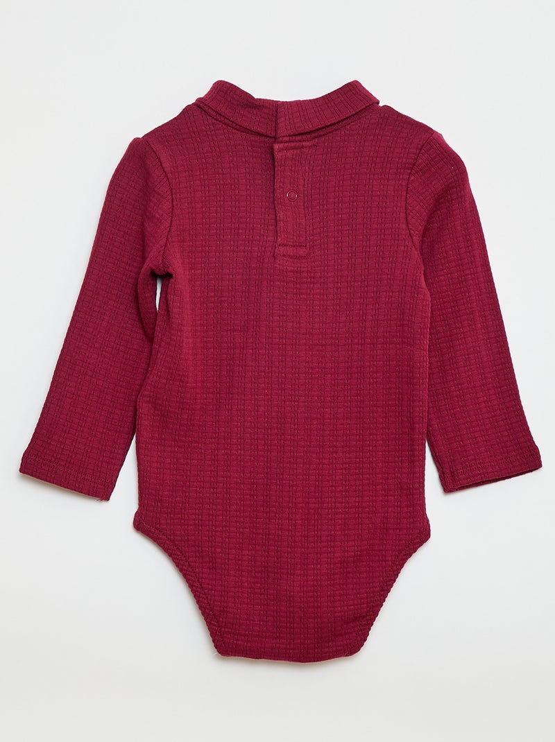 Body in maglia operata con collo alto Rosso - Kiabi