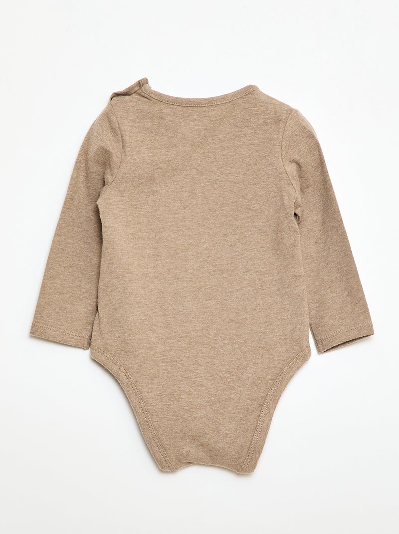 Body manches longues - mixte Taupe - Kiabi