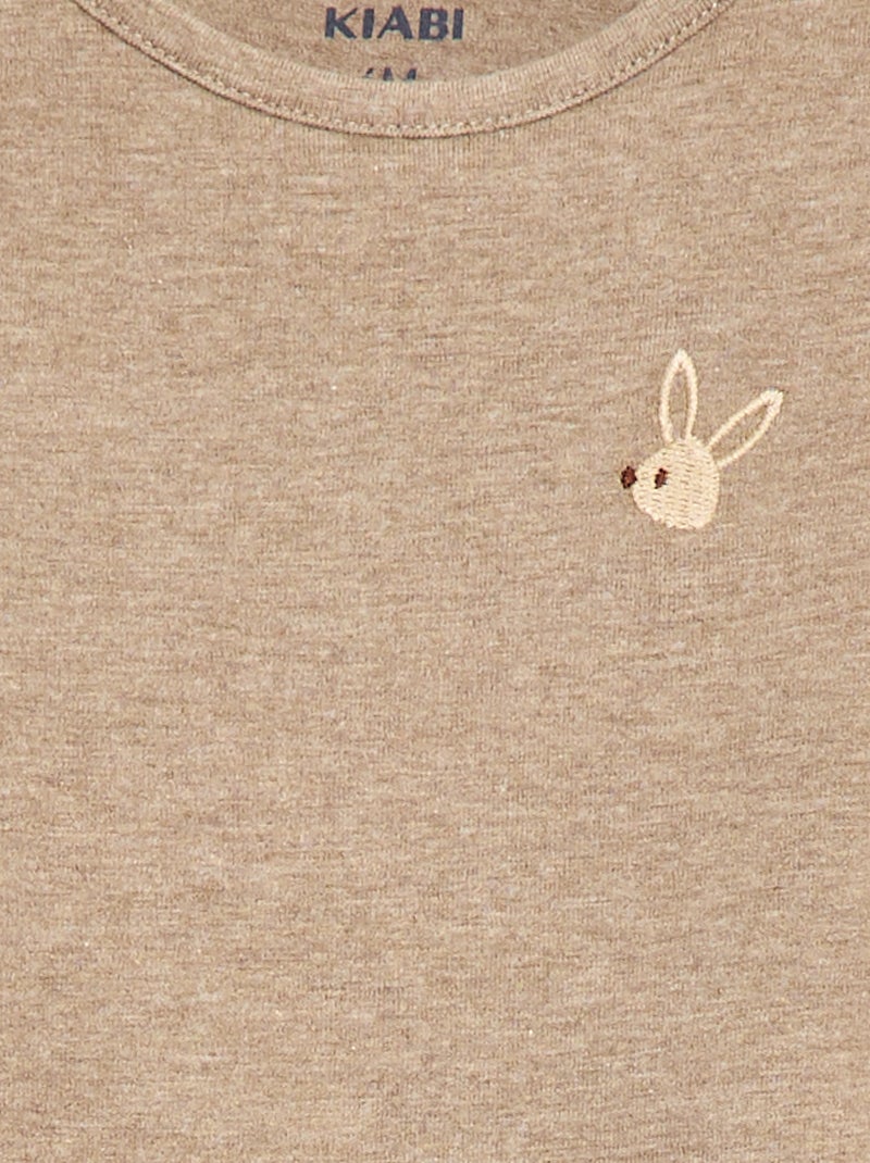 Body manches longues - mixte Taupe - Kiabi