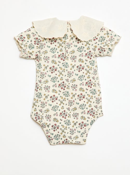 Body mit Blumenprint und Peter-Pan-Kragen - Kiabi