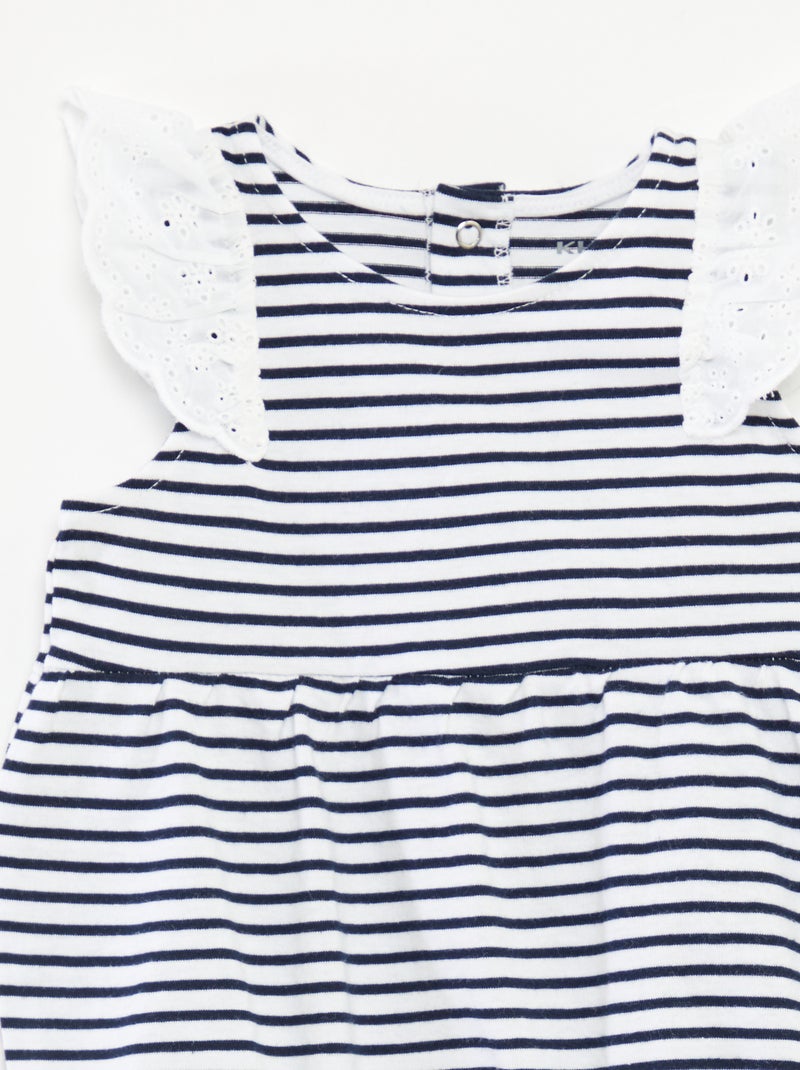 Body sans manches avec volants aux emmanchures BLANC - Kiabi