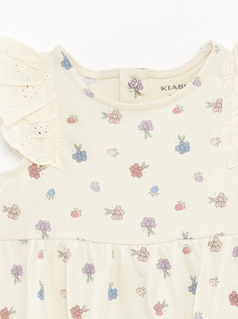 Body sans manches avec volants aux emmanchures BLANC - Kiabi