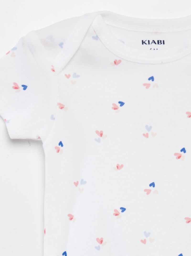 Body stampati in cotone - set da 3 BIANCO - Kiabi