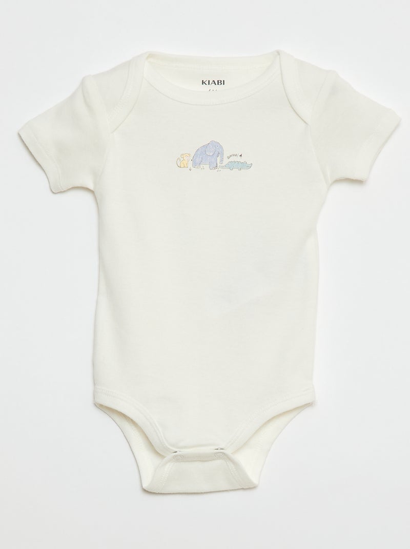 Body stampati in cotone - set da 3 Bianco - Kiabi