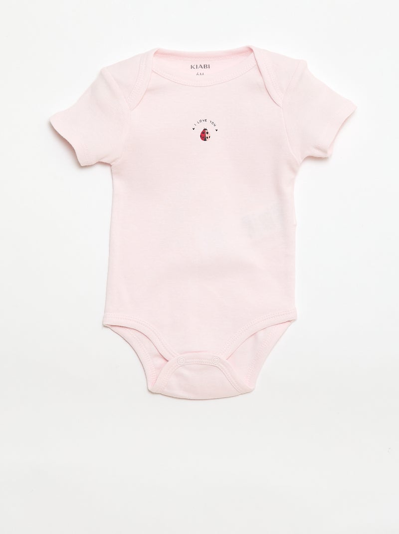 Body stampati in cotone - set da 3 Rosa - Kiabi
