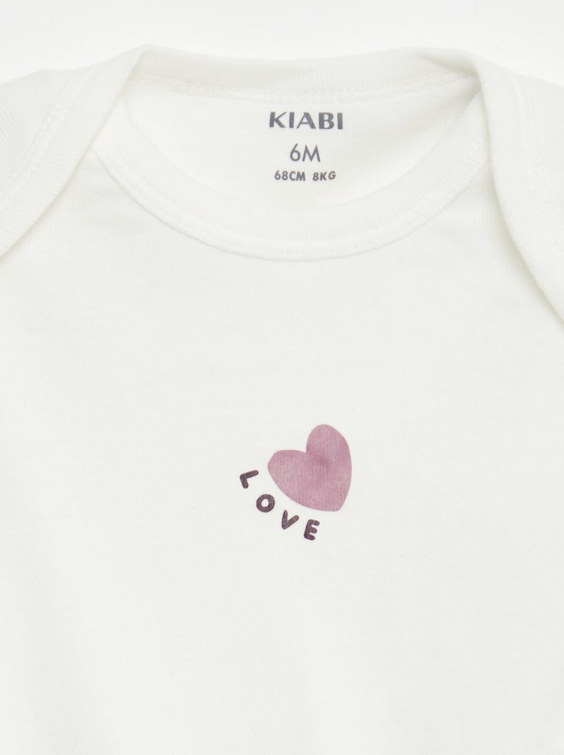 Body stampati in cotone - set da 3 Viola - Kiabi