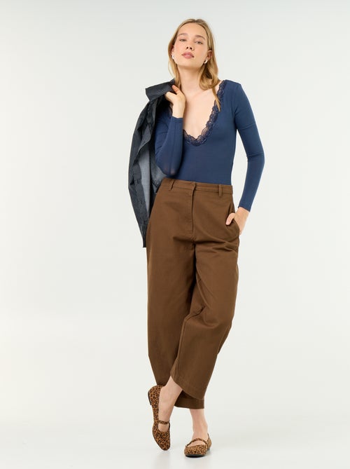 Body tinta unita con pizzo - Kiabi Body tinta unita con pizzo - Kiabi