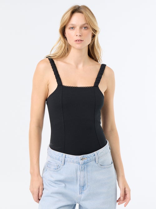 Bodysuit with elasticated straps - Kiabi