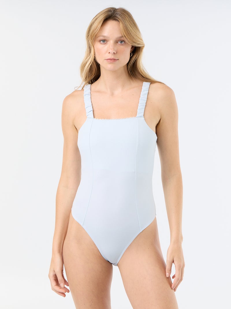 Bodysuit with elasticated straps Blue - Kiabi