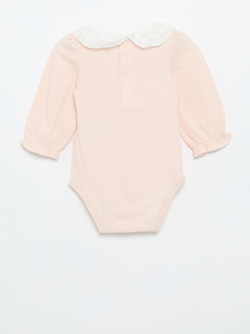 Bodysuit with Frill Collar Pink - Kiabi