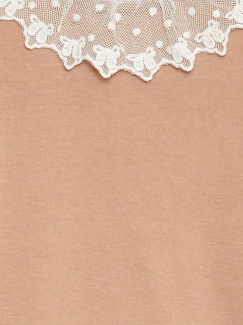 Bodysuit with ruffled lace collar - Kiabi