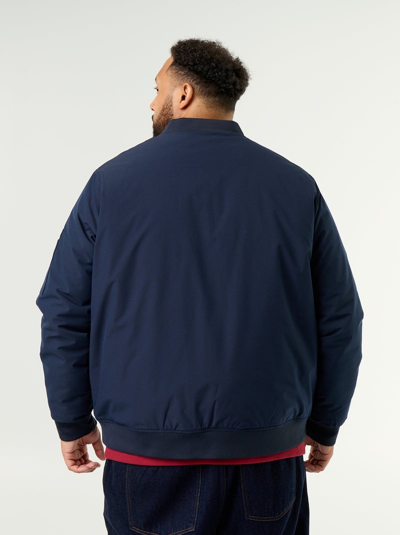 Bomber jacket with ribbed knit collar Blue - Kiabi